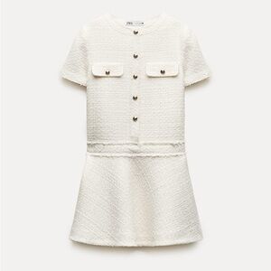 Zara Collection Textured Dress like Chanel size XS BNWT white